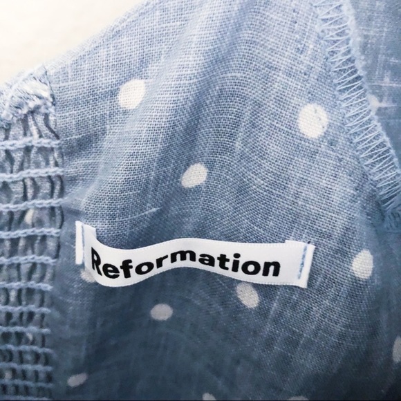 Reformation Light Blue Polka Dot Dress - Picture 6 of 7